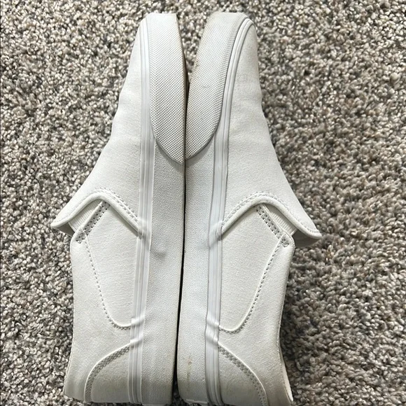 Vans Classic White Canvas Slip-Ons, Size 10 - Picture 2 of 4